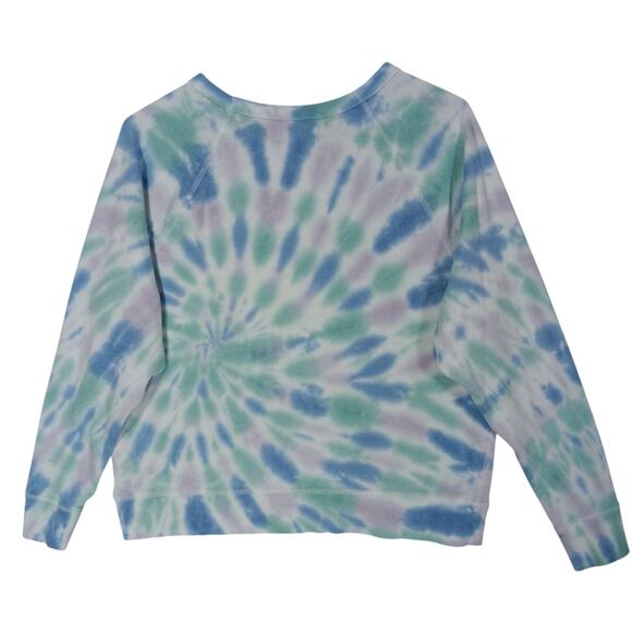 Grayson Threads Tie Dye "Be Happy" Sweatshirt Blue and Purple Crewneck Pullover - Picture 5 of 11